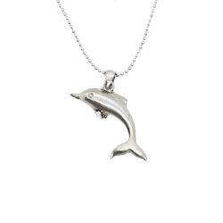 Pewter Dolphin Pendant with Chain - 546NS
